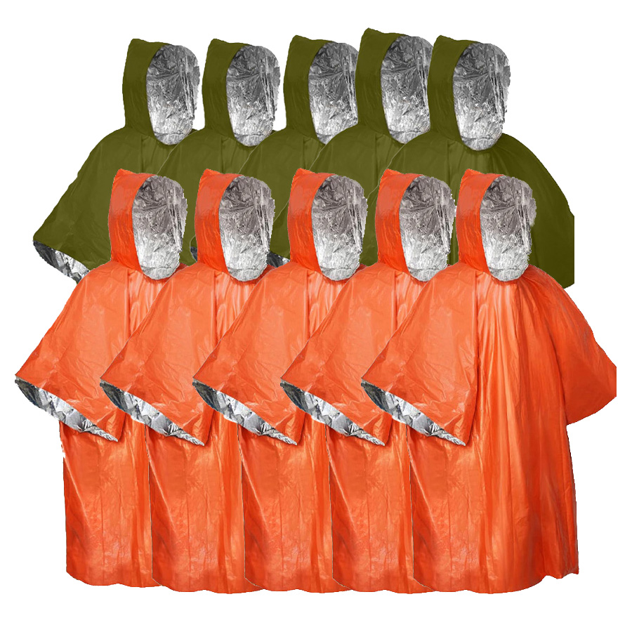 Emergency Poncho Rain - Paquete de 3/5 ponchos de emergencia: