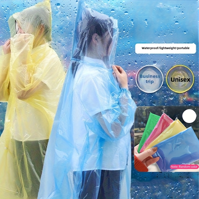 Emergency Poncho Rain - Chubasquero impermeable desechable para exteriores, para